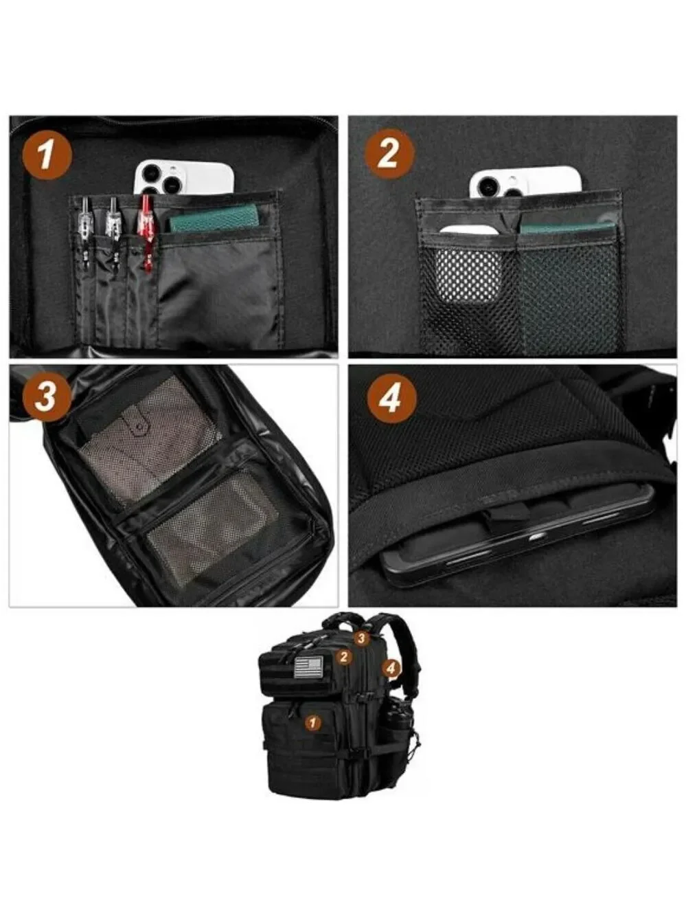 LHI Tactical Backpack 45L Military Molle Hiking Camping Survival Rucksack